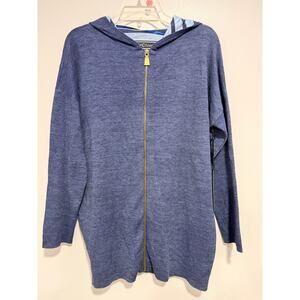 New NWT BNCI Blanc Noir zip up hooded cardigan jacket Medium Oversized